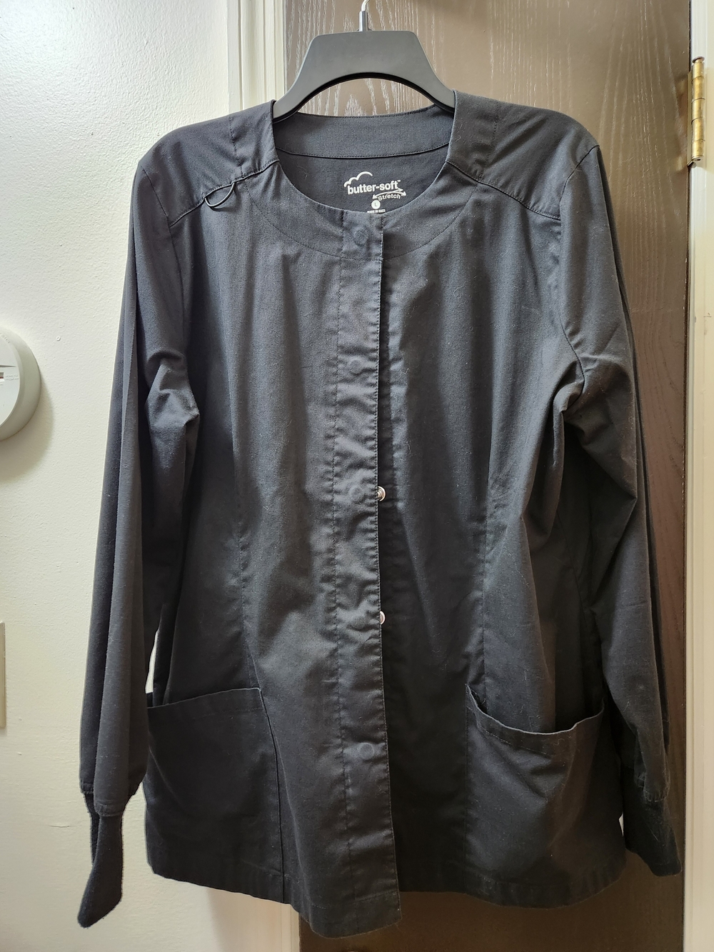 Butter-Soft Black Scrub Jacket
